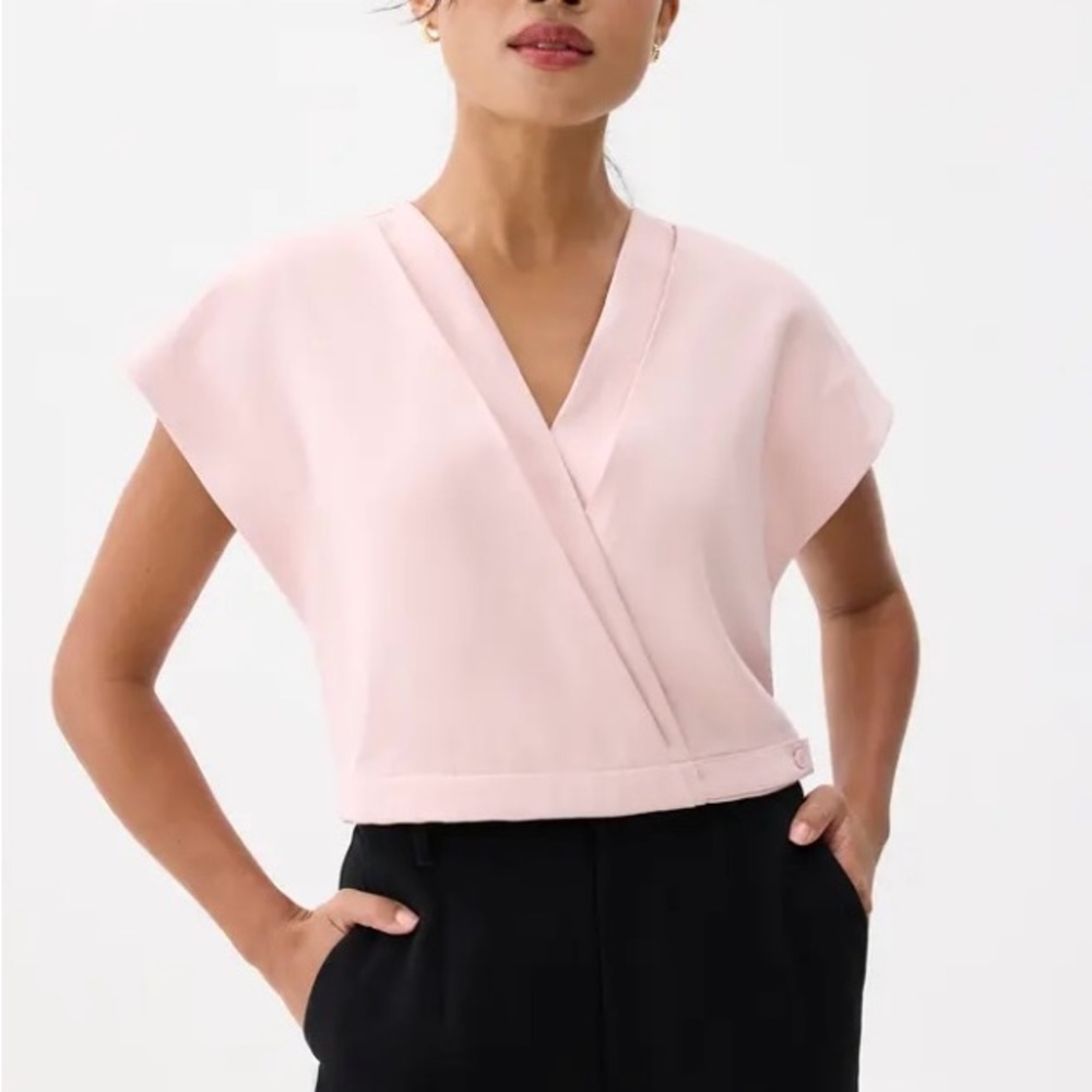 Cropped V neck Wrap Top